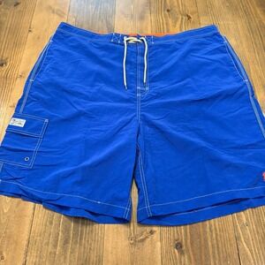 Polo Ralph Lauren Mens Swim Trunks Bright Blue Shorts Tall 3XLT Cargo Liner
